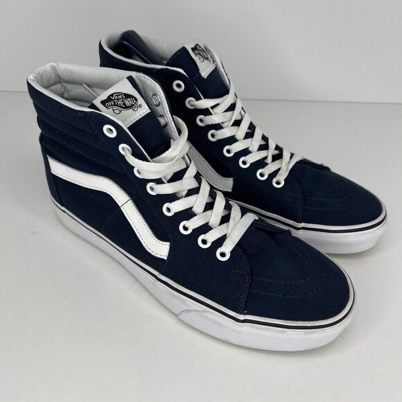 VANS Mens Sk8-Hi Skateboarding Shoes Navy Men's Sz 9 Women's Sz 10.5 Sneakers - Picture 5 of 10